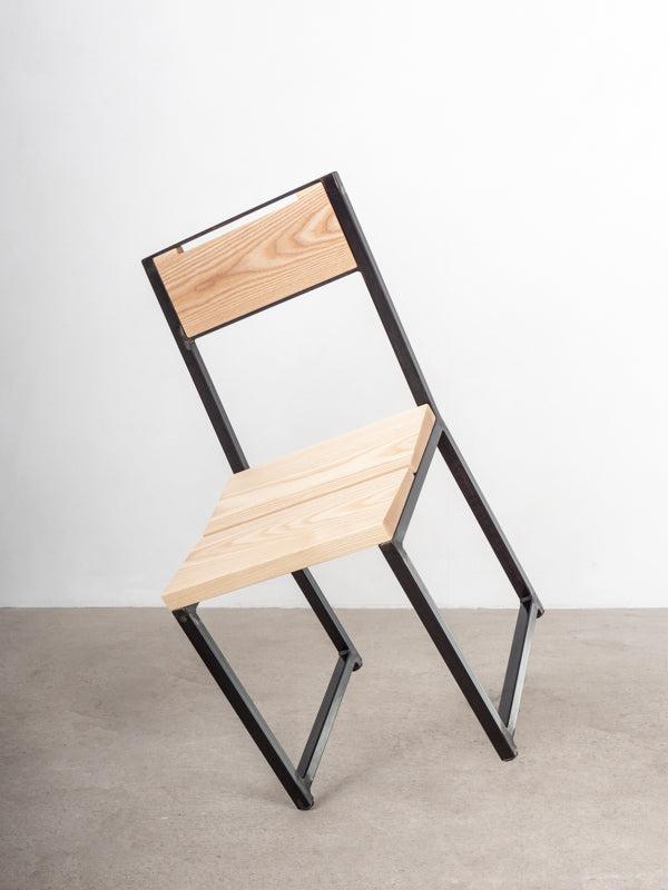 橡木和钢制餐椅